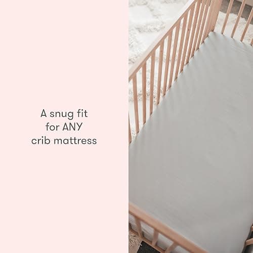 Newton Baby Fitted Single Layer Crib Sheet (2-Pack) - Ultra Breathable and Soft, Organic Cotton, Fits All Standard Cribs, Pink thumbnail 6