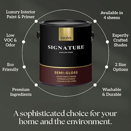 EVOLVE Signature Collection Luxury Interior Paint & Primer, Semi-Gloss Sheen (Petal Pink), 1 Gallon – Premium One-Coat Coverage, Low VOC, Low Odor, Washable Finish for Walls, Ceilings & Trim thumbnail 2