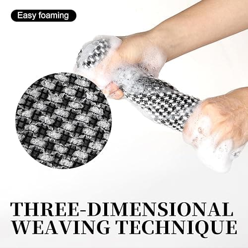 BESTWELL Exfoliating Shower Towel 47", Premium Scrub Wash Cloth for Body Face, 2-in-1 Exfoliating Towel-Body Scrubber for All Skin Types, Exfoliating Washcloth for Men and Woman thumbnail 3