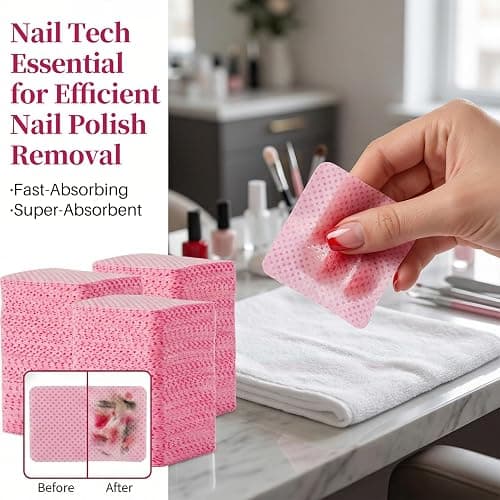 MAQIHAN 1200 Lint Free Nail Wipes - Pink Acetone Nail Polish Remover Wipes Lint Free Nail Wipes Pads Gel Nails No Lint Nail Glue Wipes Eyelash Extensions Toallitas Para Uñas Sin Pelusa Nail Supplies thumbnail 5