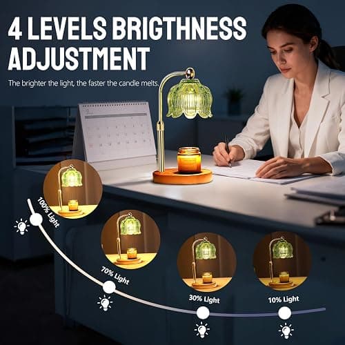 GEEZO Fragrance Candle Warmer Lamp，Electric Candle Warmer with Timer & Dimmer，Mom Christmas Birthday Gifts for Women, House Warming Gifts New Home Bedroom Decor thumbnail 5
