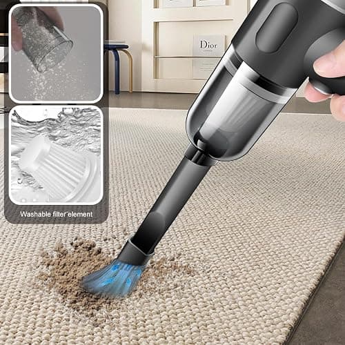 YUNYILAN Wireless Handheld Car Vacuum Cleaner High Power Rechargeable Household Mini Vacuum, Vacuum for Desk, Home and Office Dust Cleaning, Protable Vacuum Cleaner for Car thumbnail 2
