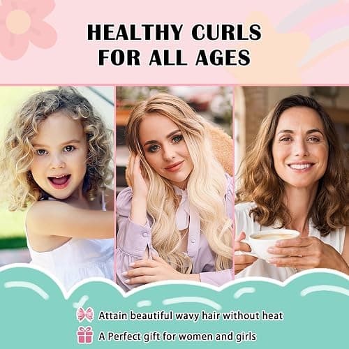 Gwabee Satin Heatless Curls Overnight Hair Curlers to Sleep In Hair Curler Rollers No Heat Hair Wrap for Curls Headband, 70" Satin Heatless Curling Rod Set for Women Long Waves Hair Volume-Pink 10PCS thumbnail 4