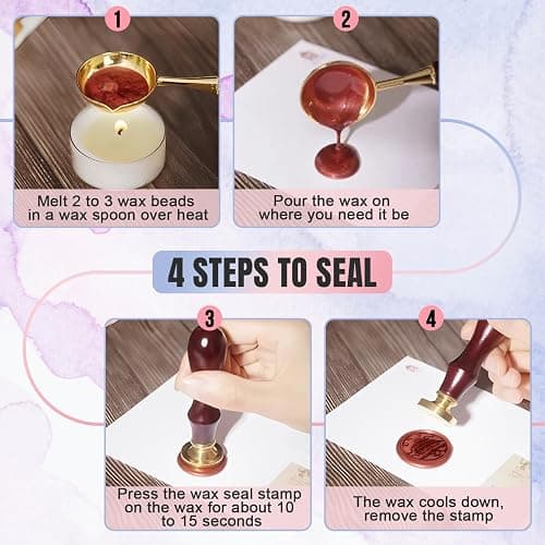 Personalized Wax Seal Stamp Custom Sealing Wax Stamp with Your Own Design Picture/Logo Customized for Wedding Invitation Wine Decoration Envelopes Christmas Gift and Graduation Gifts thumbnail 5