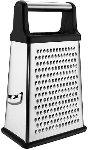 Spring Chef Professional Cheese Grater - Stainless Steel, XL Size, 4 Sides - Perfect Box Grater for Parmesan Cheese, Vegetables, Ginger - Dishwasher Safe - Black thumbnail 8