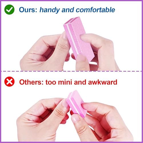 Nail Buffers (60 Pack), Buffer Block Nail File for Acrylic Nails and Natural Nails, 100/180 Grit Small Nail Buffer Block Bulk Buffing Blocks for Nail Buff Professional Manicure File Blocks Set Pink thumbnail 4