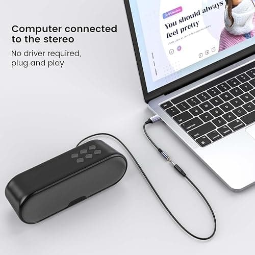 MOSWAG USB to Audio Jack Adapter 0.65Feet/20cm, External Sound Card Jack Audio Adapter with 3.5mm Aux Stereo Converter Compatible with Headset, PC, Laptop, Linux, Desktops, PS4 and More Device thumbnail 5