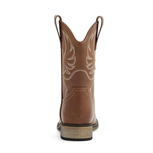 Kids Western Boots for Boys Girls Embroidered Cowgirl Cowboy Boots Square Toe Mid Calf Riding Shoes Little Kid/Big Kid thumbnail 3
