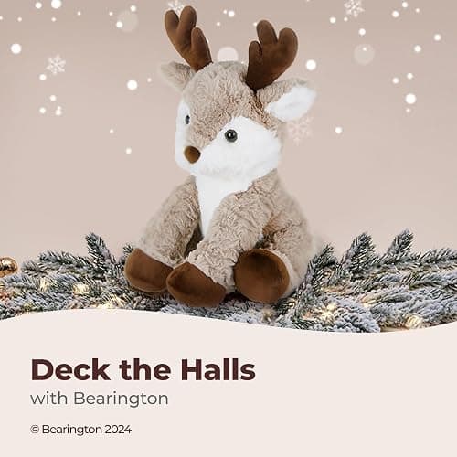Bearington Reiny Christmas Reindeer Stuffed Animal - 11.5" Soft Christmas Reindeer Plush Toy with Scruffy Fur and Huggable Body - Adorable Deer Plushies for Kids, Toddlers, and Teens thumbnail 3