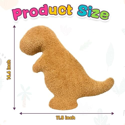 Dino Nuggets Pillow Plush, Dinosaur Chicken Plush Nuggets Pillow for Funny Birthday Gifts, Cute Funny Stuffed Animal for Boy and Girl, Dinosaur Gifts for Kids Teens and Adults (Tyran Rex, Small) thumbnail 3