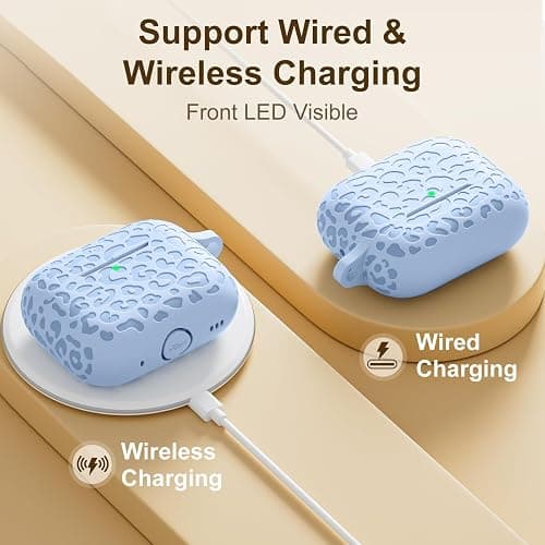 DGege Leopard Engraved for Airpods Pro 2nd Generation Case/Soft Silicone Compatible with Apple Airpods Pro 2nd Generation Cover,Front LED Visible.Lalic thumbnail 4