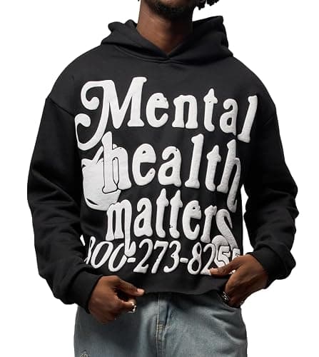 Sopula Studio Graphic Hoodies, Y2K Oversized Hoodie Mental Health Matters Men Cropped Sweatshirt Unisex - Image 1