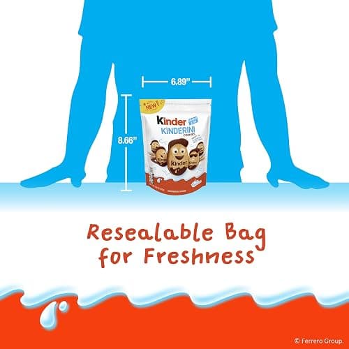 Kinder Kinderini Shortbread Cookies, Crunchy Biscuits Snack with Fun Expressions, Resealable Bag, 8.8 oz thumbnail 9