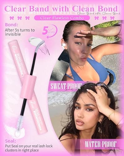 Wispy Lash Clusters Kit Venus Invisible Band Eyelash Clusters 8-16mm Lash Extension Kit Natural Lashes Clusters Eyelash Extension Kit with Thin Band Lash Cluster Clear Lash Glue and Tweezers by Wtvane thumbnail 6