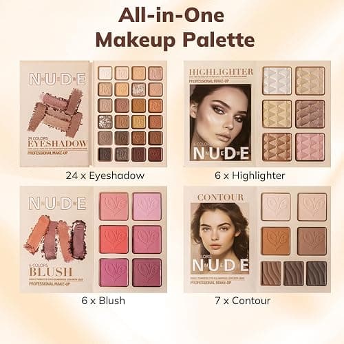 Joyeee All in One Makeup Kit, Full Starter Makeup Kit for Women Beginners - 24 Eyeshadow, 6 Blusher, 7 Concealer, 6 Highlighter, Lasting Cosmetics Gift Set thumbnail 2