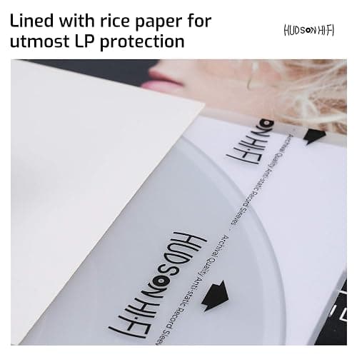 Hudson Hi-Fi Anti-Static Vinyl Record Inner Sleeves 100 Pack - Durable Clear Disc Sleeves- Protect Your LP Albums from Scratches, Dust & Dirt - Acid-Free Rice Paper Interior Disc Covers thumbnail 5