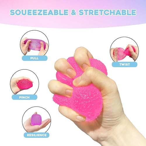 Squishy Fidget Toys Stress for Kids and Adults, Super Solid Squeeze Ball, Sensory for Stress Relief, Birthday, Easter Basket Stuffers and Party Favors(Pink) thumbnail 5