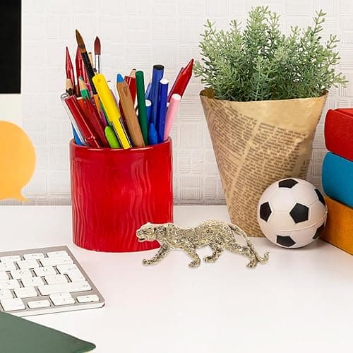 ABOOFAN Leopardenverzierung Aus Messing Schreibtisch-skulptur Desktop-Ornament Briefbeschwerer Mit Tiermotiv Tierdekor Auf Dem Tisch Leopard-Statue Geparden- Panther Golden thumbnail 9