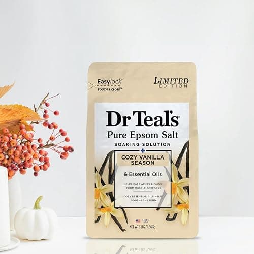 Dr Teal's Cozy Vanilla Season Comfort Pure Epsom Salt Soak and Cozy Vanilla Season Foaming Bath Duo Pack thumbnail 4