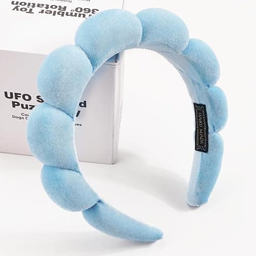 Ayesha Spa Headband for Women Sponge Headband for Washing Face Clouds Soft Hairband Makeup Headbands for Women Girls Shower Makeup Skincare (Blue) thumbnail 2