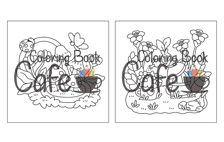 Tiny Gardens: Cute & Comfy Coloring Book for Adults and Teens Featuring Adorable Garden Scenes thumbnail 8
