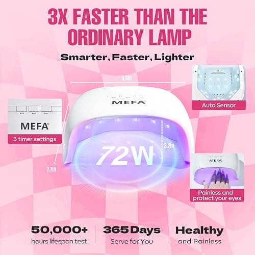 MEFA 42 Colors Gel Nail Polish Kit with U V Light, 59 Pcs All Seasons Collection Colorful Gel Polish Essential Set with 5 Psc Matte/Glossy Base Top Coat, Salon Gifts for Women thumbnail 8