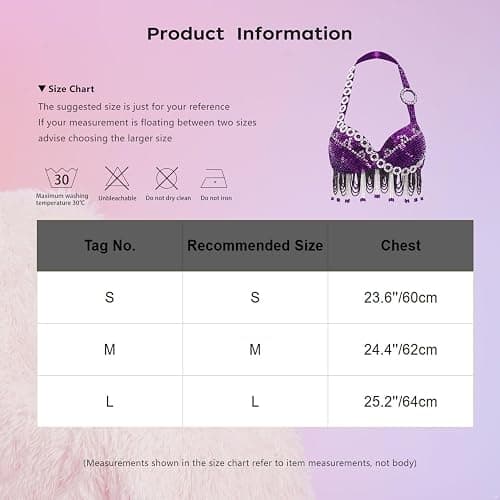 Miutii Women Shiny Sequins Beaded Tassel Underwired Bra Rave Belly Dance Crop Tops Party Clubwear thumbnail 7