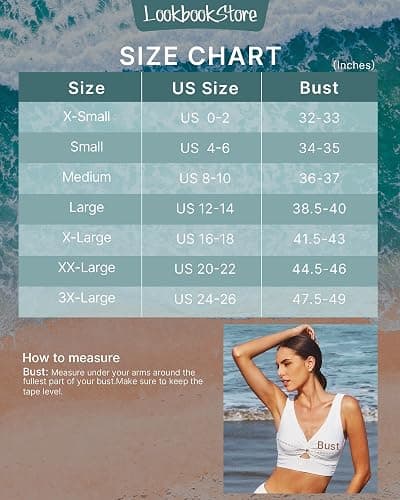 LookbookStore Tankini Tops for Women Cut Out Long Bikini Top Twist Knot Padded Adjustable Swimsuit Tops Only Resort Wear - White - XX-Large thumbnail 6