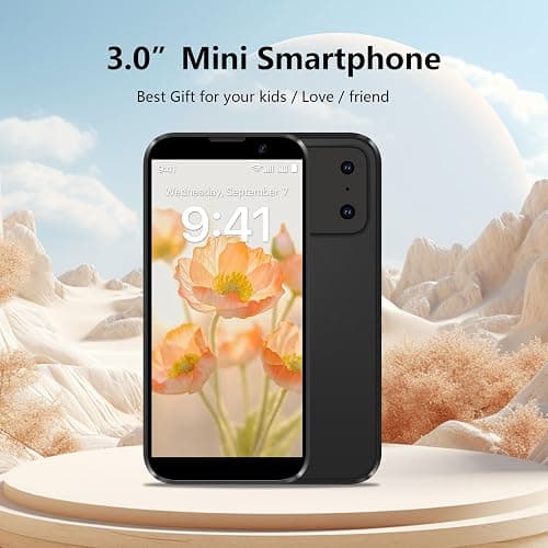 Mini Smartphone 3.0" Android Mini Phone World's Smallest Phone for Student | WiFi APP Download/GPS/Face ID/Expandable memory/Camera/Video Call,Phone for Travel Backup&Digital Detox,Gift for Kids,Pink thumbnail 2