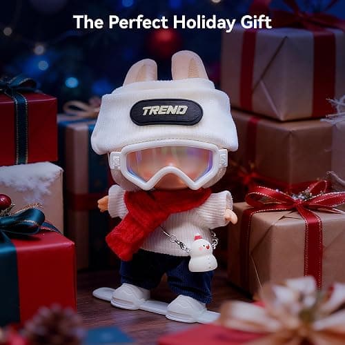 Doll Clothes for 18cm Dolls, Winter Ski Style,Set with Trend Beanie, Red Scarf, Goggles, Snowman Charm & Mini Snowboard – Cute Collectible Dolls Outfits thumbnail 2