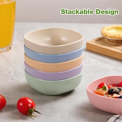 Hlukana 6 Pack Wheat Straw Soy Sauce Dishes, 4.5 OZ Small Dessert Bowls, Unbreakable Dipping Bowl, Pinch Bowls Set, Dipping Sauce Cups, Mini Prep Bowls, Dip Bowls for Side Dish, Ketchup, Soy, BBQ thumbnail 5