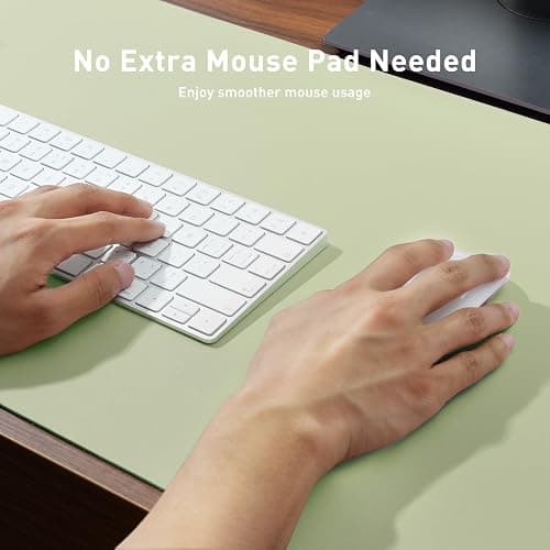 Aothia Leather Desk Pad Protector, Large Mouse Pad, Office Desk Mat, Non-Slip PU Leather Desk Blotter, Laptop Desk Pad, Waterproof Desk Writing Pad for Office and Home (Grass Green, 23.6" x 13.7") thumbnail 5