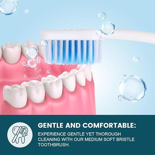 Navona 100 PCS Disposable Toothbrush with Toothpaste Bulk, Travel Toothpaste, Bulk Toothpastes, Individually Wrapped Bulk Toothbrush, Ergonomics Handle,Medium Soft Bristle, Perfect for Travel, Hotel thumbnail 4