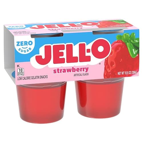 Jell-O Strawberry Artificially Flavored Zero Sugar Ready-to-Eat Gelatin Snack Cups, 4 ct Cups thumbnail 7