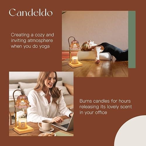 Candeldo Candle Warmer Lamp with Timer: Flower Gold Candle Lamps Height Adjustable Wax Melt New Home Decor House Warming Christmas Gift for Women thumbnail 6