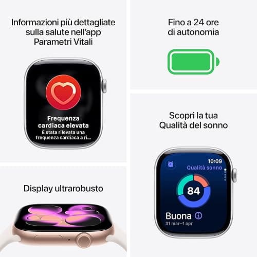 Apple Watch Series 11 GPS, Cassa 46 mm in alluminio Jet Black con Cinturino Sport nero - M/L thumbnail 2
