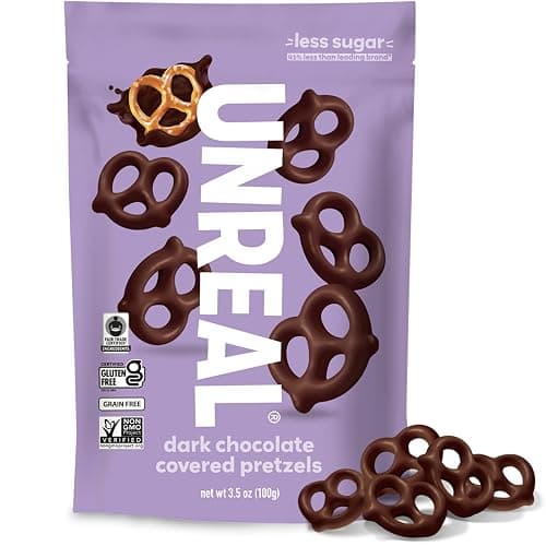 UNREAL Dark Chocolate Covered Pretzels, 3.5 OZ - Image 1