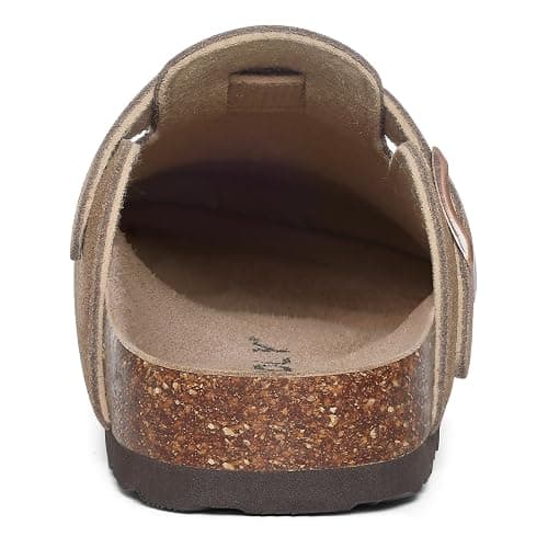 ODOLY Genuine Suede Clogs for Women Men Soft Cork Footbed Leather Mules Comfort Potato Shoes with Arch Support thumbnail 4