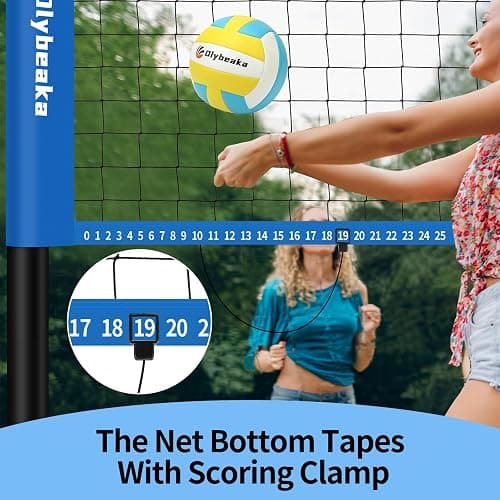 Portable Outdoor Volleyball Net Set for Backyard Beach with Adjustable Poles, Soft PU Volleyball & Pump, Carry Bag and Durable Anti-Sagging Net thumbnail 4