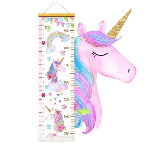 HomeEvolution Kids Growth Chart Height Measuring Chart, Unicorn Canvas Wall Hanging Rulers for Baby Children Girls Bedroom Decor thumbnail 8