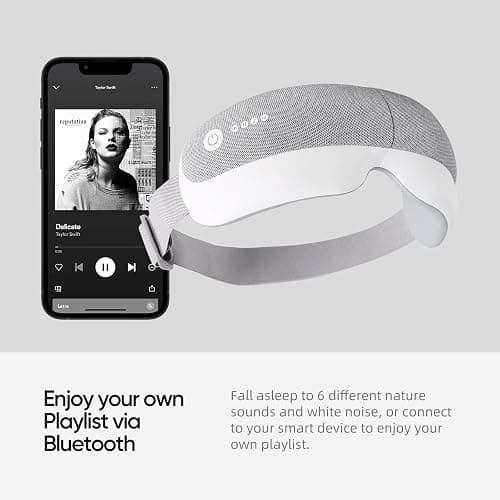 Eye Massager & Bluetooth Heat Sleep mask,Parents Gift Sets |With storage bag & greeting card | Migraine Relief,Relaxation,Bedtime Stress Relief | White Noise,3D airbag kneading| Smart Head Massager thumbnail 7