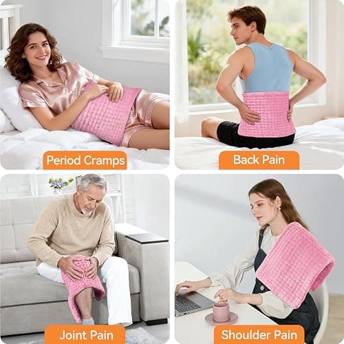 Heating Pad for Back Pain, 24''×12'' Electric Heat Pad with 9 Heat Levels & 4 Auto-Off Timers, Portable Heating Pad for Period Cramps, Shoulder, Neck, Machine Washable, Gifts for Women and Men thumbnail 6