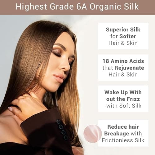 LaCourse Non-Slip 100% Mulberry Silk Bonnet for Sleeping Women Long Hair, Double-layered Silk Hair Wrap for Curly Hair, with Tie Bands to Secure the Cap (Pink+Ivory) thumbnail 4
