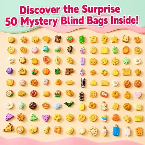 50PCS Mini Resin Food Blind Bags Mystery Bags Set, Mini Food Toys Variety Pack, Tiny Figures Bulk Surprise Toys, Dollhouse Mini Food Charms for Kids Party Favors, Classroom Prizes & DIY Crafts thumbnail 6