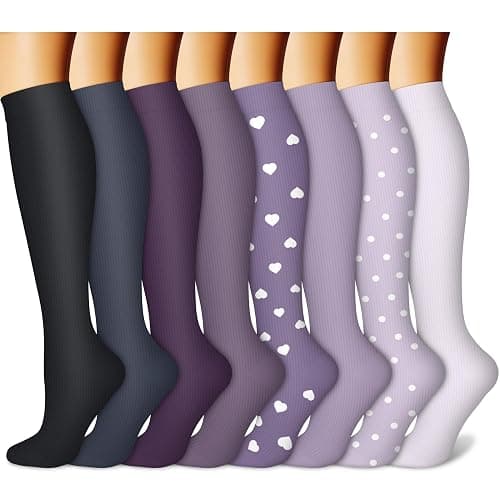 CHARMKING Compression Socks for Women & Men Circulation (8 Pairs) 15-20 mmHg is Best Support for Athletic Running,Cycling - Image 1