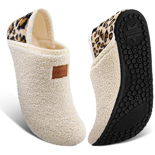 ATHMILE House Slippers for Women Men Indoor Barefoot Slippers Socks Furry Slip on House Shoes Cozy Comfy for Home Bedroom Travel Yoga - Image 1