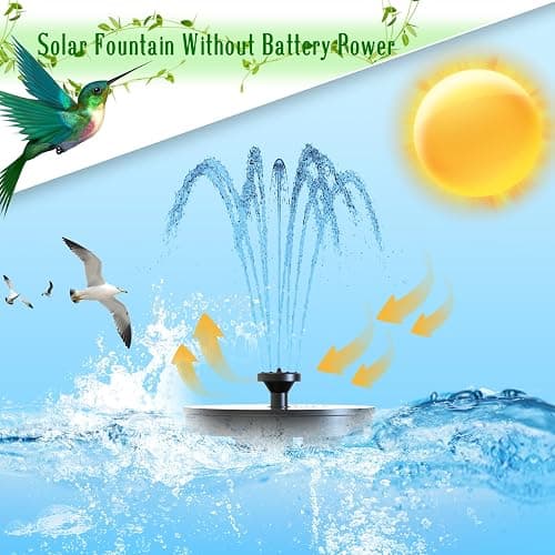 AMZtime Solar Fountain Novel Solar Water Fountain with 6 Nozzles Solar Powered Water Fountain Pump, Solar Water Feature for Outdoor Garden, Pond, Swimming Pool, and Bird Bath thumbnail 7