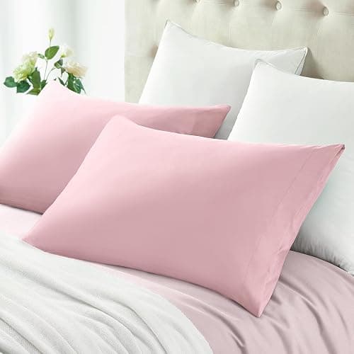 MILVOWOC Brushed Microfiber Pillowcases, Dusty Pink, 20x26 Inch | 2Pcs Set, Non Slip Envelope Closure, Moisture Absorption, Anti-wrinkle thumbnail 4