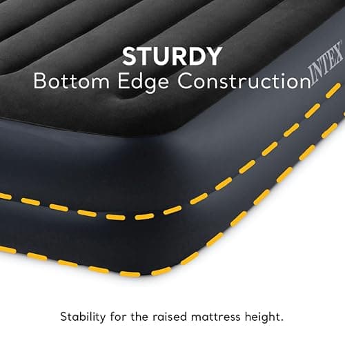 Intex Raised Airbed Mattress with Built-in Pump, Dura-Beam Plus Pillow, Twin - Portable Inflatable Luxury Blow-Up Bed for Adults, Camping, Guests thumbnail 6