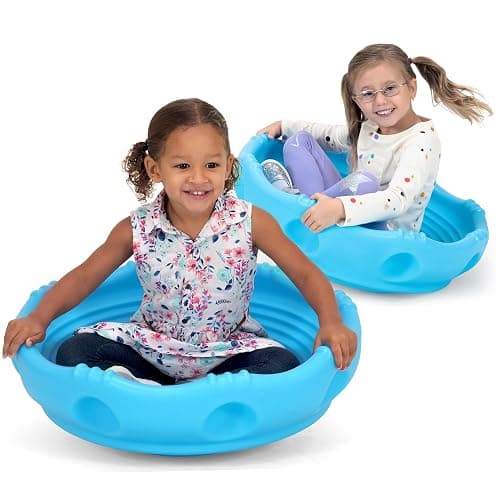 Simplay3 Two Sided Rock Around Wobble Disk and Climbing Dome 2 Pack for Toddlers and Kids - Rocking and Climbing - Indoor/Outdoor, Made in USA (Blue) thumbnail 2